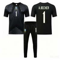 Brasilien Alisson Becker #1 Torwart Fußballbekleidung Heimtrikot Kinder WM 2026 Kurzarm (+ kurze hosen)